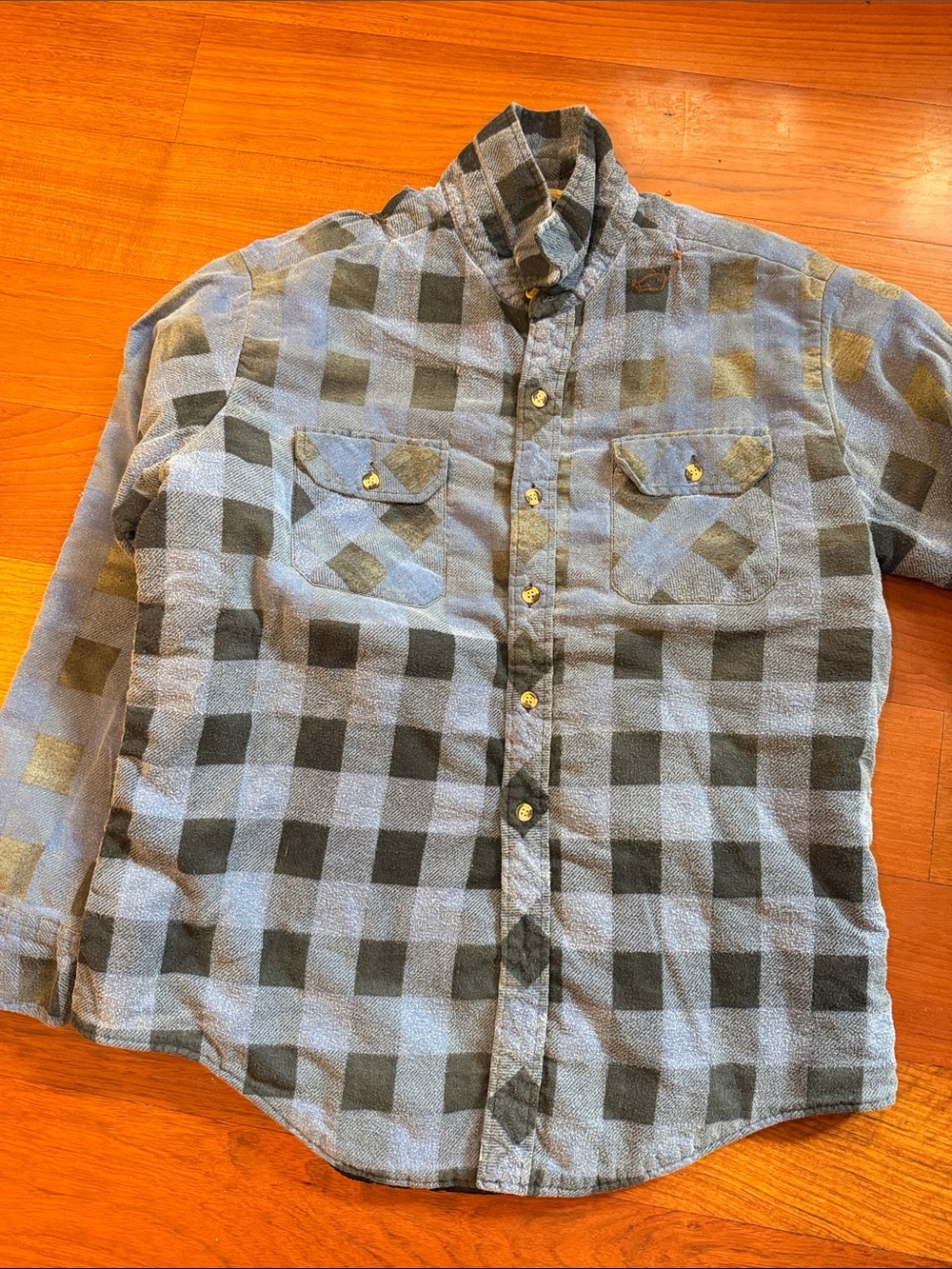 VINTAGE, Timber Run, worn, Men's Quilt-Lined, Plaid Button-Up Shirt, XL